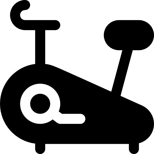 Stationary bike sports gym fitness icon