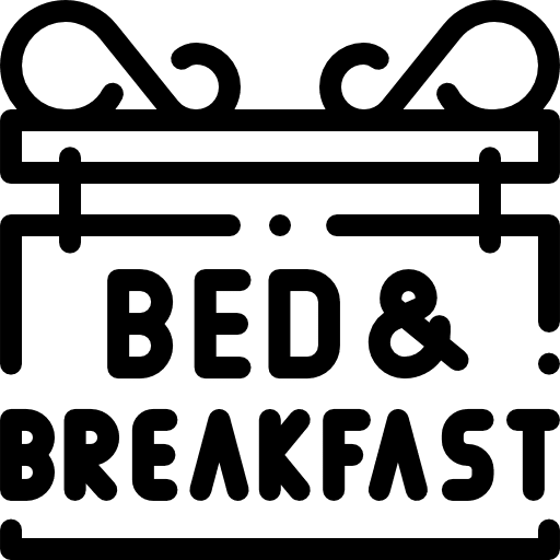 Bed and breakfast holidays food and restaurant hostal icon