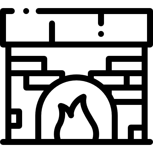 Fireplace chimney furniture and household living room icon