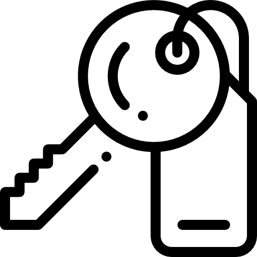 Room key security tools and utensils hostel icon