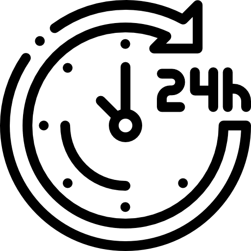 24 hours info time and date time icon