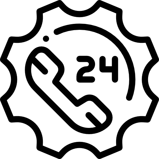 Support phone call 24 hours technology icon