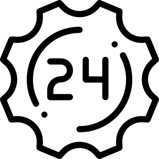 24 hours support communications headphones icon