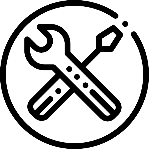 Support tools construction and tools settings icon