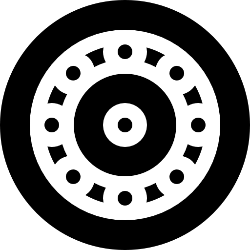 Wheel construction and tools transportation wheel icon