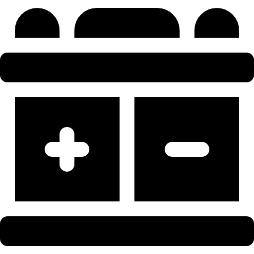 Battery electronics construction and tools transportation icon