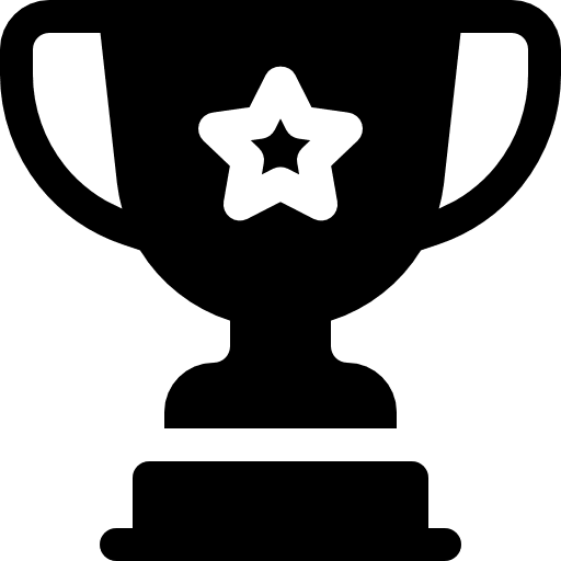 Award champion sports and competition trophy icon