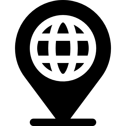 Location pin multimedia earth grid internet icon