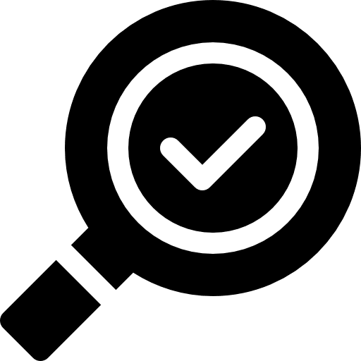 Loupe check mark loupe interface icon