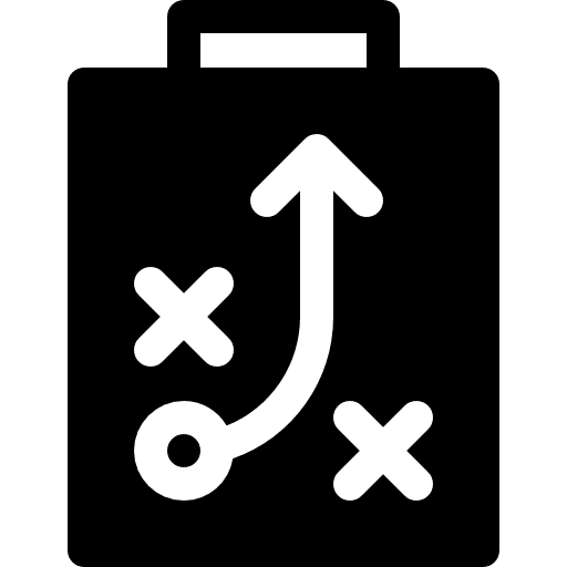 Planning tactics arrows analysis icon
