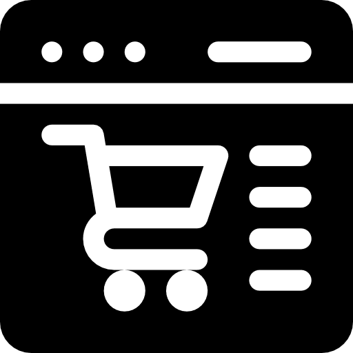 Online shopping screen shopping cart website icon