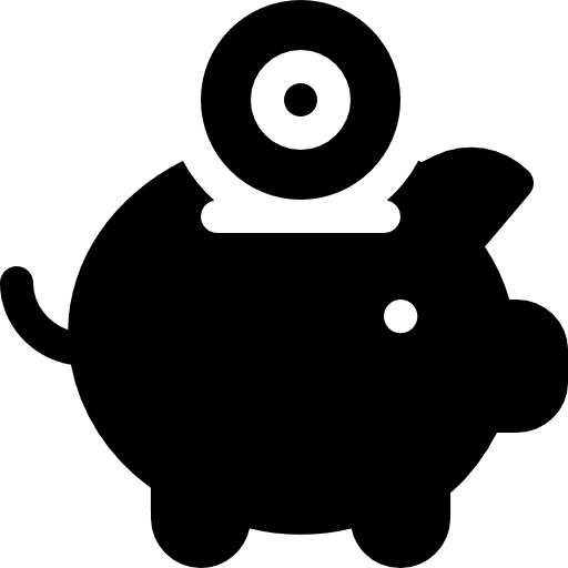 Piggy bank coin save money icon