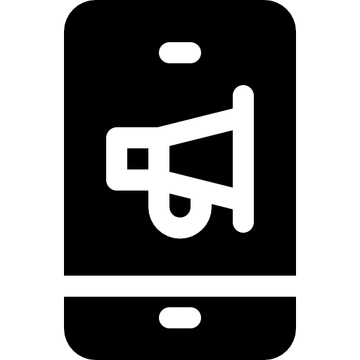 Smartphone advertising loudspeaker cellphone icon