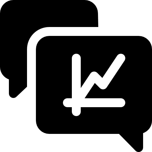 Chat business and finance analytics communications icon