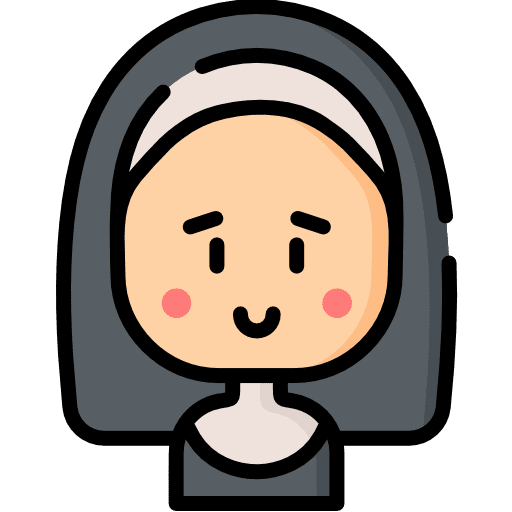 Nun christian religious person icon