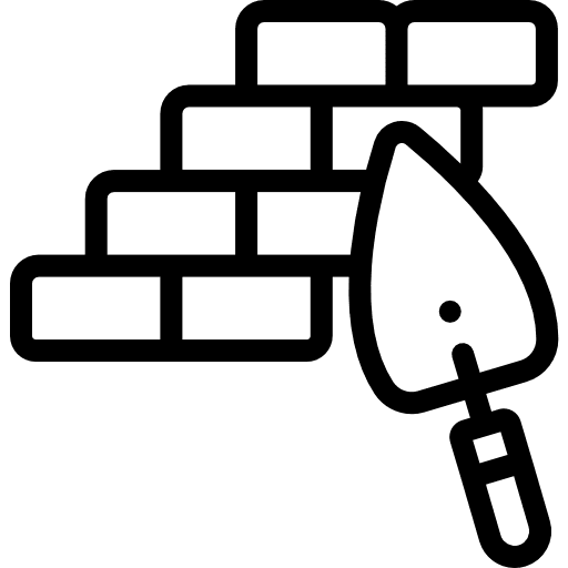 Brick wall wall construction and tools bricks icon