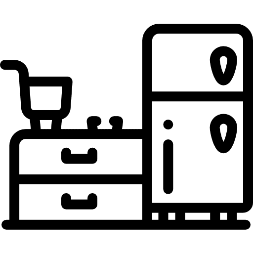 Kitchen cabinet food and restaurant furniture icon