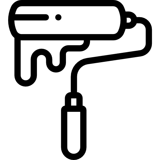 Paint roller art and design home repair roller icon