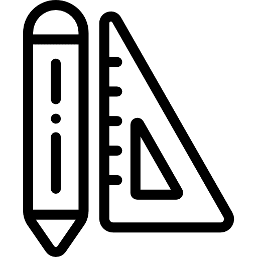 Pencil and ruler art and design graphic tool ruler icon