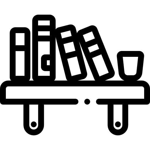 Book shelf stored books shelf icon