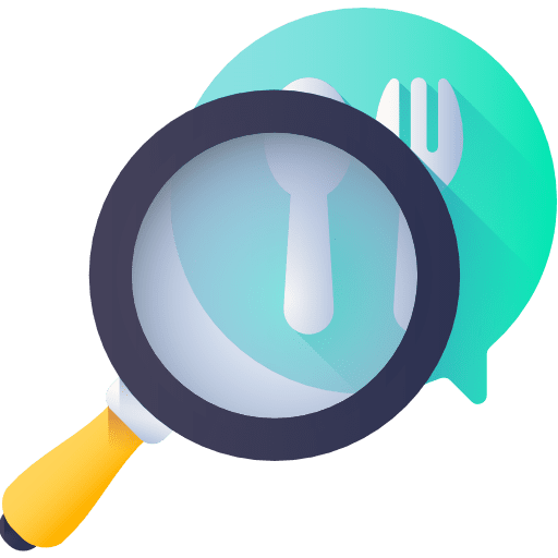 Searching business loupe takeaway icon