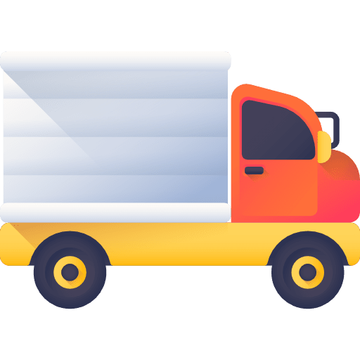 Truck tool over wheels delivery icon