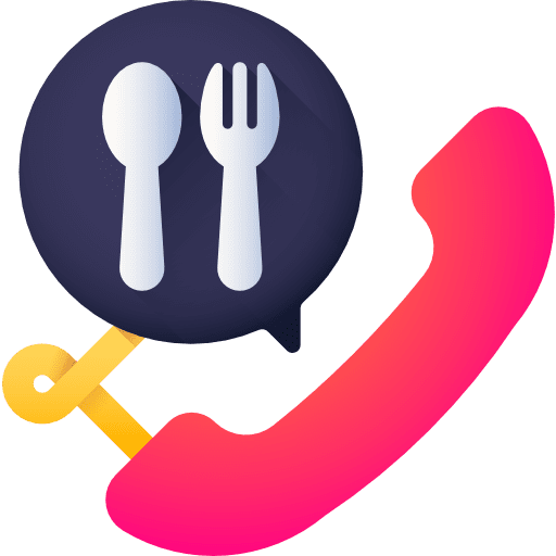Order cutlery fork telephone icon