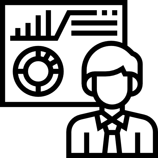 Analysing graphs avatar analysing icon