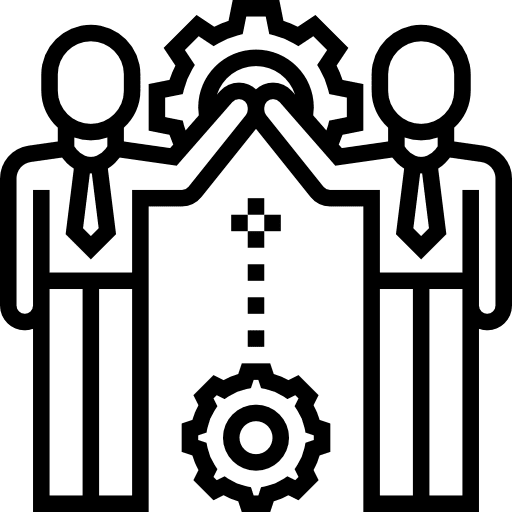 Team gears corporation networking icon