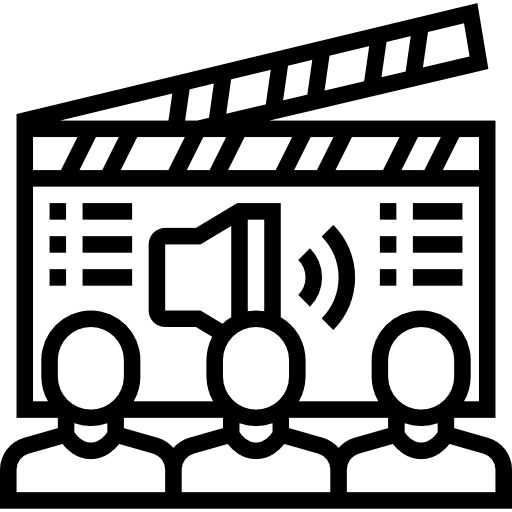 Casting call clapperboard video production actors icon