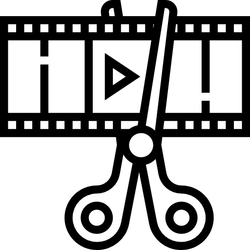 Film editing brushes edit film roll icon