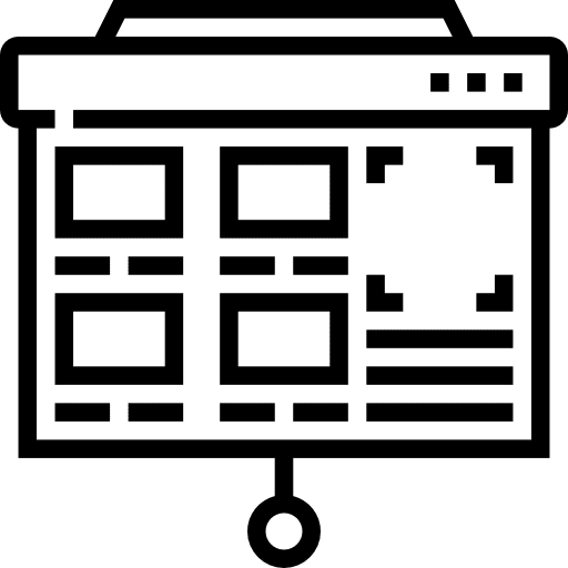 Storyboard music and multimedia storyboard business and finance icon