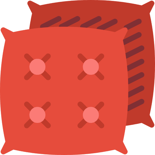 Cushions two cushions furniture and household icon