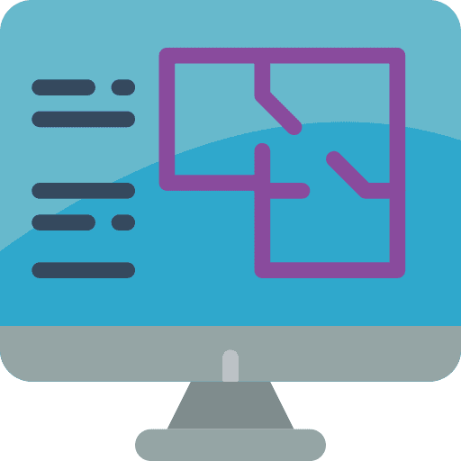 Blueprint buildings monitor architecture icon