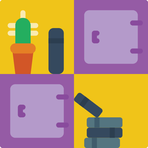 Bookshelf furniture and household bookcase education icon