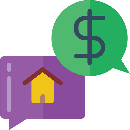 Chat real estate business and finance communications icon