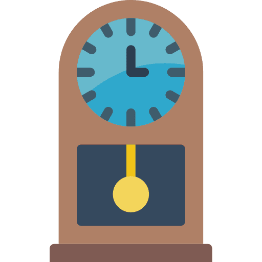 Clock wall clock time wood icon