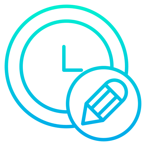 Pencil time design time and date icon