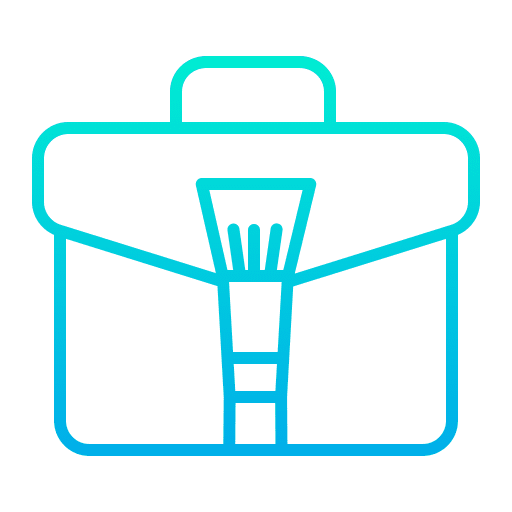 Briefcase briefcase brush bag icon