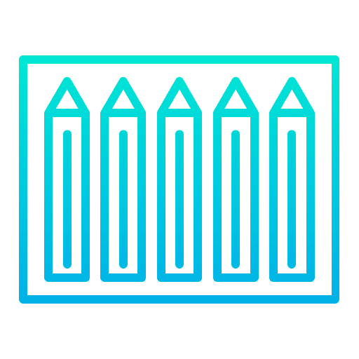 Color pencils draw color art icon