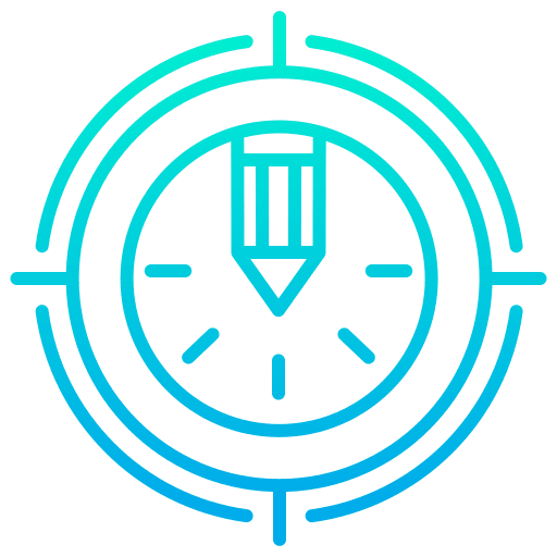 Pencil seo and web objective goal icon