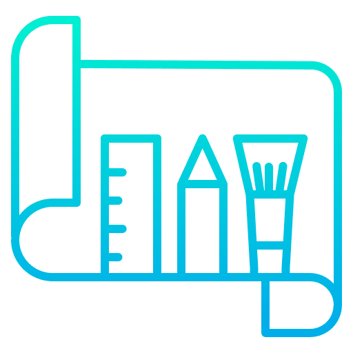 Design ruler pencil art and design icon