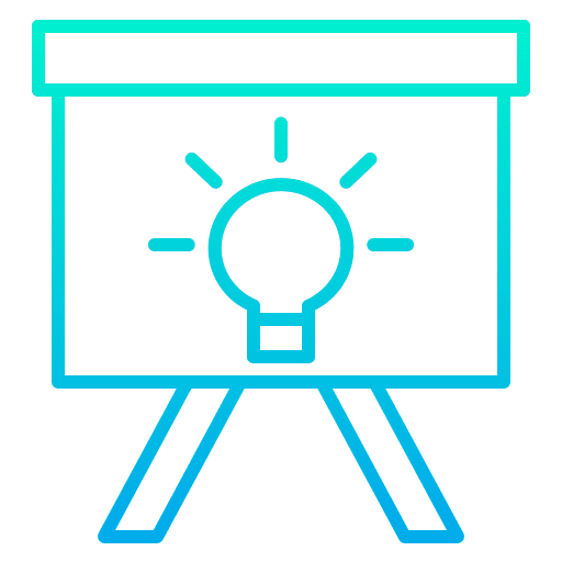 Idea whiteboard light bulb presentation icon