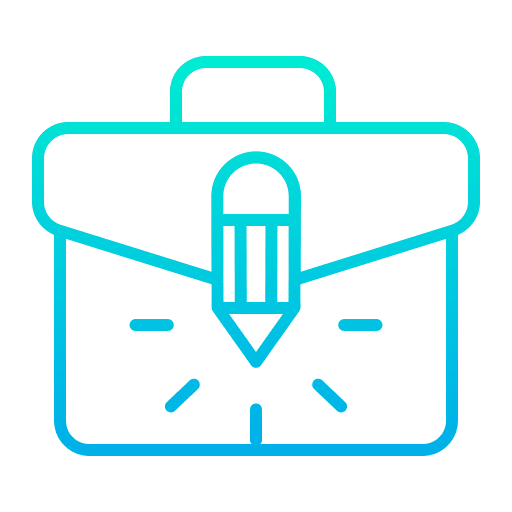 Briefcase paint pencil art and design icon