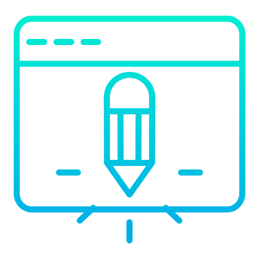 Tablet seo and web writing design icon