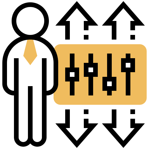 Adaptation business and finance development settings icon