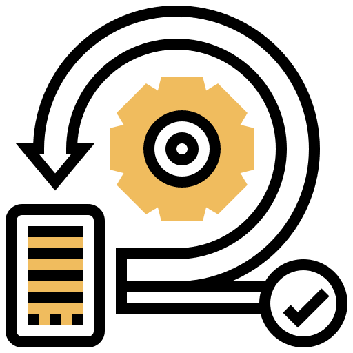Iteration cycle iteration gear icon
