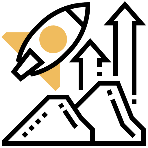 Mission up arrows mission rocket icon