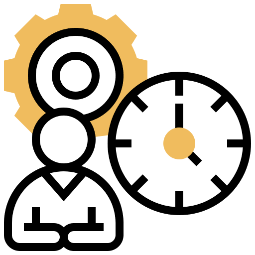 Time performance gear clock icon