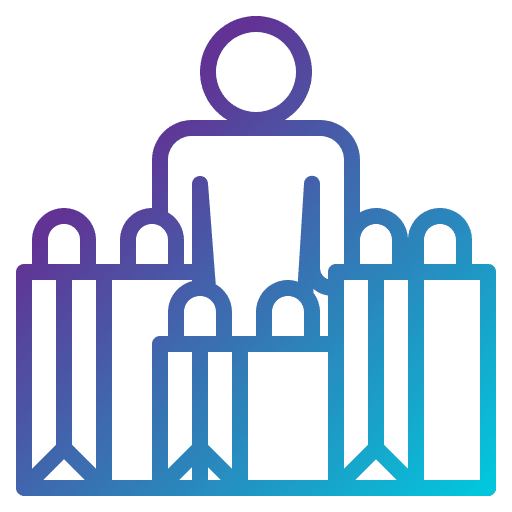 Consumer shopping bag commerce and shopping consumer icon